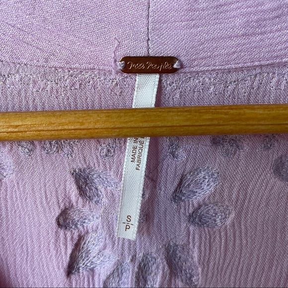 Free People Embroidered Fable Midi Dress Lilac - Picture 6 of 8